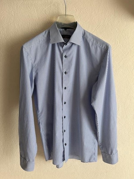 Men ETERNA Shirt Navy Cotton 40 /L / 48 #3OZ0