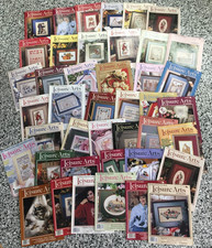 Large Lot of 42 Leisure Arts Cross Stitch Magazines 1987-1999 LOT 1 of 2