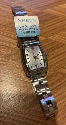 CASIO Sheen Solar Powered Ladies Analog Wristwatch Stainless Steel Watch