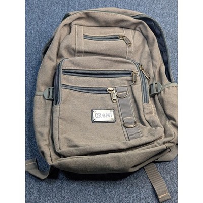 Or@mi Canvas Backpack Olive Green Utility Multi-Pocket Travel Hiking Bag