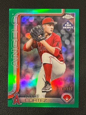 Chris Cortez 2025 Topps Chrome Pro Debut Green Refractor /99 Angels