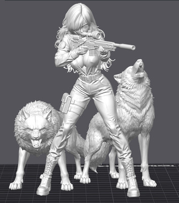 Sniper Wolf Posing For A Kill Shot! 3D Printed Fan Art Anime 1:12 scale!!!!