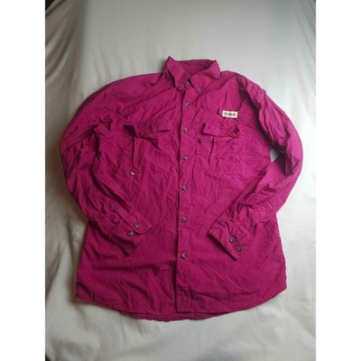 Magellan Outdoors Fish Gear Mens Small Pink Long Sleeve Fishing Relaxed Fit