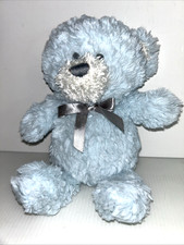 Demdaco Blue Teddy Bear Lovey Plush 10  Lt Blue Bow Lovey Animal 2018