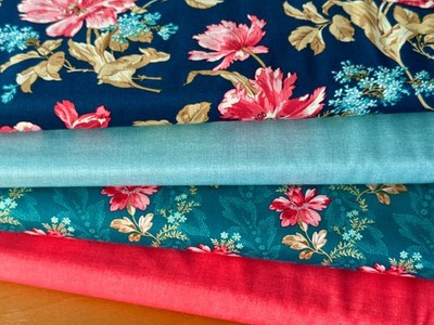 Stoffpaket ANDOVER LIGHTHOUSE Patchworkstoff Baumwollstoff  Blumen & Makower Uni