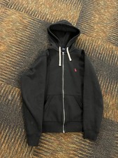 Polo Ralph Lauren Black Full-Zip Fleece Sweatsuit Set Hoodie Joggers, Size M