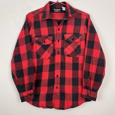 Vintage OshKosh B'gosh Flannel Shirt Plaid Cotton USA Made XL