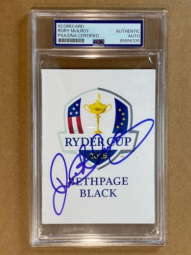 RORY McILROY AUTOGRAPH 2025 RYDER CUP GOLF BETHPAGE SCORECARD PSA SLAB EUROPE
