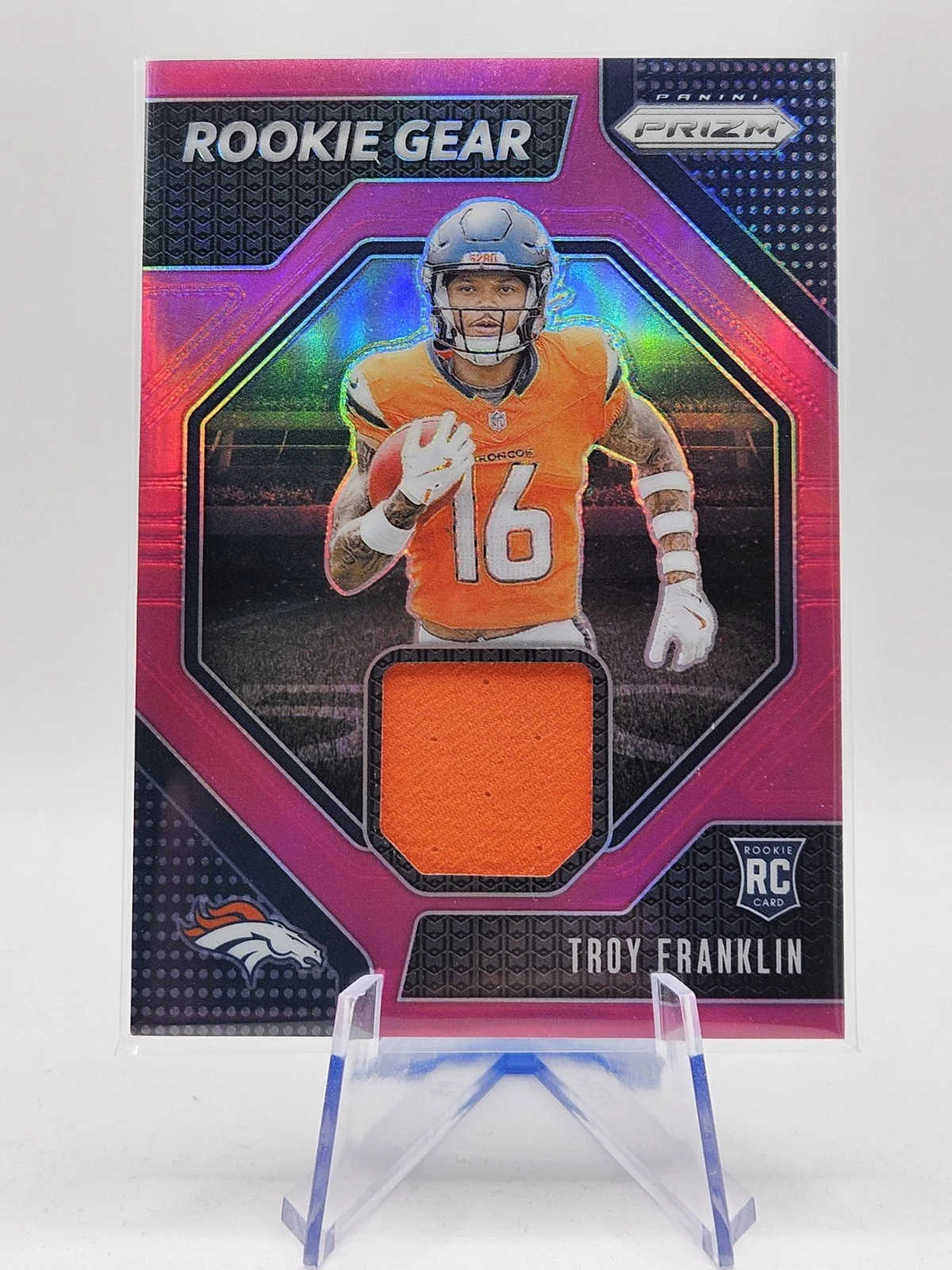 Troy Franklin Panini Prizm Rookie Gear #RGTFN Pink Prizm