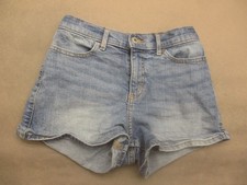 Abercrombie Fitch Size 11-12 Girls Cotton Blend High Rise Denim Mom Shorts 214