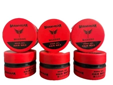 WARRIOR Red Hair Wax Pack of 6 Strong Hold Water Based Hair Styling Wax 5.07 Oz