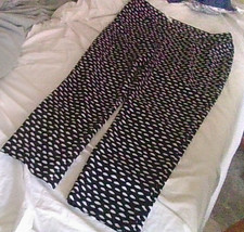 Nine West Size 16 (38Wx28Inseam)"The Skinny" Lite-Weight Pants Blk/Wht Dot ZipUp