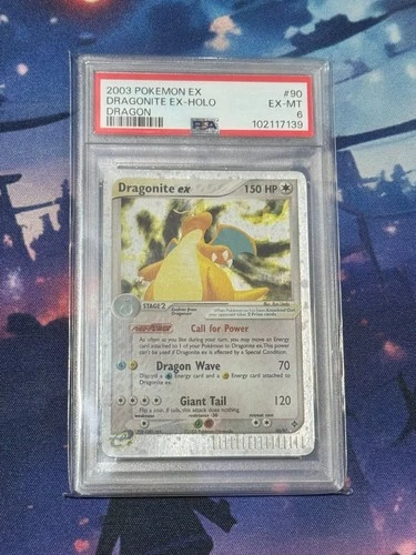 2003 POKEMON EX DRAGON #90 DRAGONITE EX-HOLO PSA 6