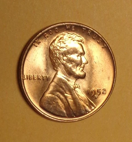 1952-D Lincoln Wheat Penny Cent Red BU Uncirculated From Original Roll