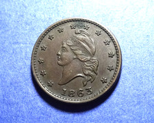 1863 Patriotic Civil War Token 12/297 R-2  AU