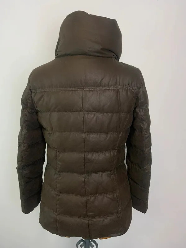 Zara Basic Down Feather Coat Jacket Small 8 Choco… - image 4