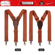 Vintage Men's Suspenders Y Back Y-Shaped Hooks Pants Braces Bestman Gift-TOURBON