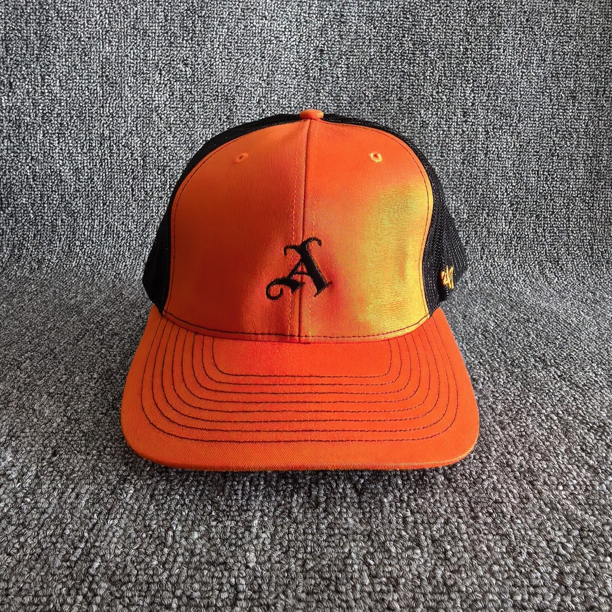 '47 Brand Orange Black Trucker Hat Curved Brim Snapback One Size