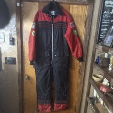 Yamaha VINTAGE 1pc Snow Snowmobile Suit  Coveralls Mens M USA Wisconsin Patches