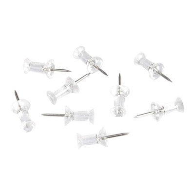 Amazon Basics Push Pins Tacks, Steel Point, Clear Plastic 200 pack,