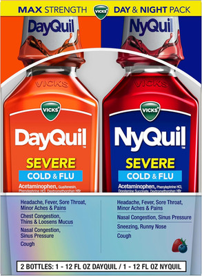 Vicks Dayquil & Nyquil SEVERE Cold & Flu Medicine, Relief for Headache, Fever, S