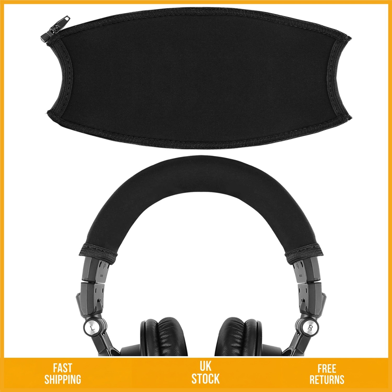 Soft Neoprene Replacement Headband Pad Cover for Studio Headphones 8.85x4.33in