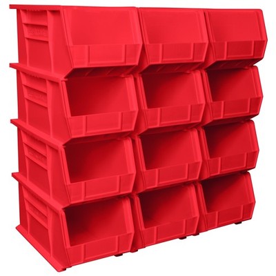 Plastic Storage Bins 381x203x178mm Red 12 Count Akro Mils 30240 Space