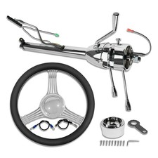 30 Automatic Steering Column Chrome 14 Steering Wheel Smooth Horn Button