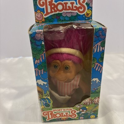 Sport 'N Fun Trolls Workout 5  Doll  Figure Treasure Vintage 1980 s New in box