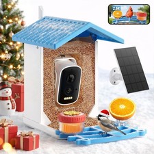 Smart Bird Feeder with Solar HD Camera AI Recognition Waterproof Auto Capture