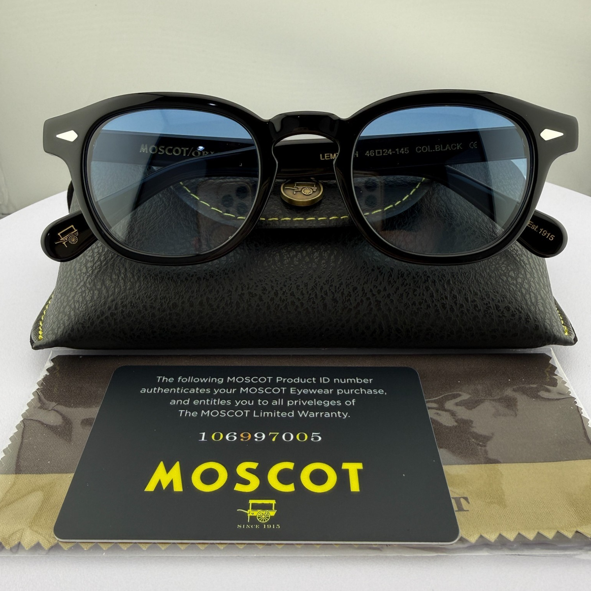 MOSCOT LEMTOSH SUNGLASSES JOHNNY DEPP BLACK BLUE GLASSES NEW | eBay
