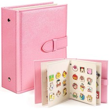 Enamel Pin Display Book, Portable Trading 5.51'' 7.48 1.77'', pink
