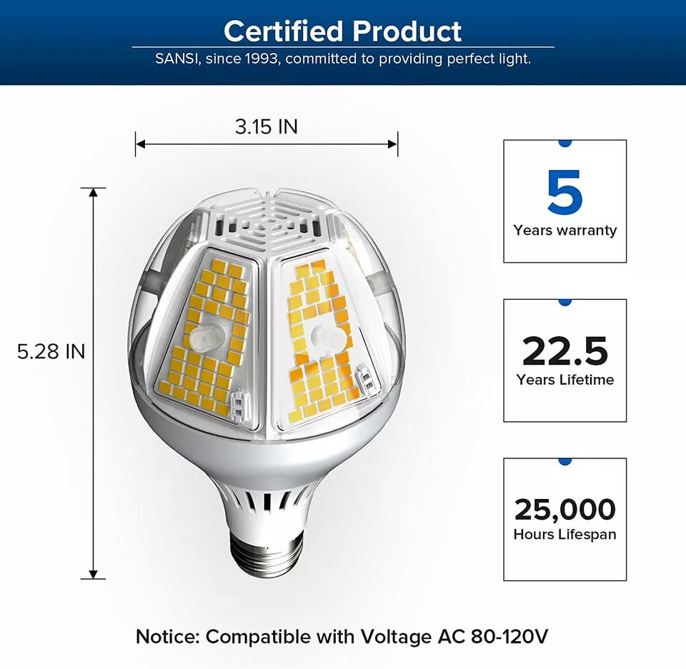 SANSI 650 watt Equivalent A21 LED Light Bulb 5000K Home Kitchen Bulbs Lamp 35W - Image 3 of 4