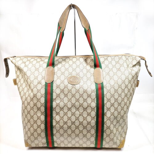 Vintage Gucci Boston Bag Sherry Line Brown PVC 32… - image 1