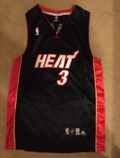 Dwyane Wade Authentic Adidas 3 Sewn Stitched Jersey Mens Sz 52 NBA Champ RARE 