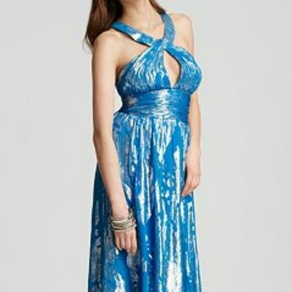 Teal metallic dress top