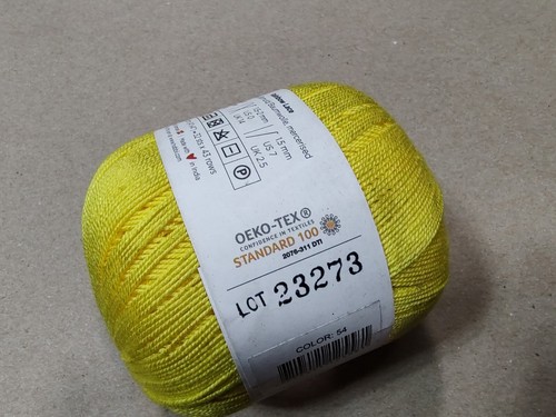 Hobbii Rainbow Lace 100% mercerisierte Baumwolle Farbe 54 gelb, Versand am nächsten Tag - Bild 11 von 14