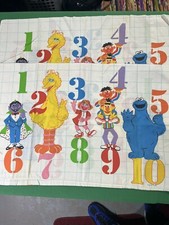 Vintage Sesame Street Pillow Case Set 1 - 10 Counting 19" x 29" Standard Size