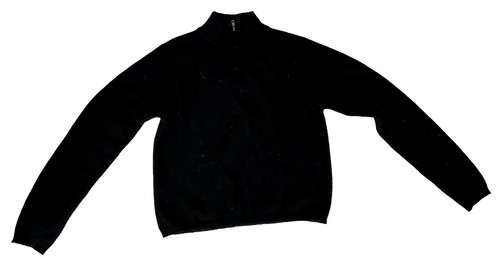 Vintage Gucci 100% Cashmere 80s Geometric Turtleneck Black