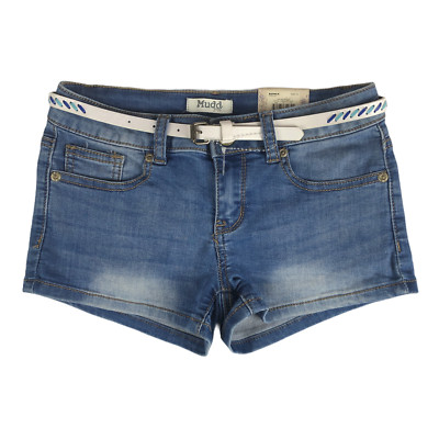 Mudd - Girls Core Belted Blue Denim Short Jean Shorts - Medium Wash - Size 10