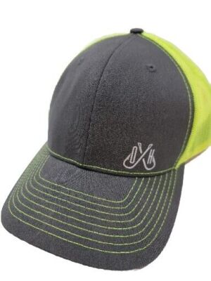 Richardson Style 112 Snapback Trucker Hat  Fishing Grey/Neon Green Adjust Cap
