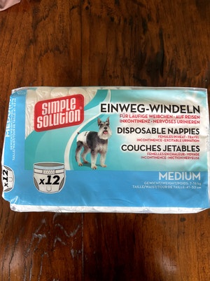 Simple Solution Einweg-Windel Medium 12 Stück  OVP Sehr Saugfähig Auslaufsicher