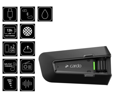 Cardo Packtalk NEO Bluetooth Intercom Headset with Snap-in Mount