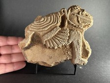 ANCIENT ROMAN STONE CARVED FRAGMENT DEPICTING HORSE AND RIDER IN BATTLE