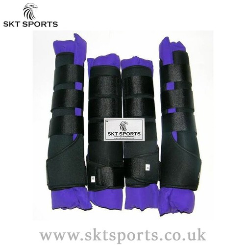 HORSE STABLE BOOTS / WRAPS, SET OF FOUR, PURPLE, SKT SPORTS, BNWT - Picture 2 of 2