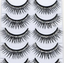 10Pairs Color Glitter Cosplay False Eyelashes Thick Cross Makeup Long Lashes820