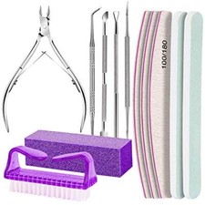 Manicure and Pedicure Tools Kit, Nail Files 100/180, Nail Buffer D-purple