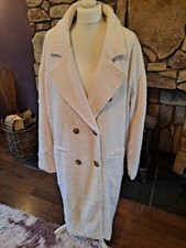 In The Style Nude Oatmeal Oversized Double Breasted Elizabeth Coat 14 Bnwt