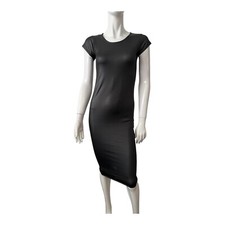Black Stretchy Bodycon Dress – XS – Short Sleeve, Fitted