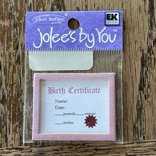 RARE Jolees Mini Baby Girl Birth Certificate Name Date Lbs  s New Born Scrapbook